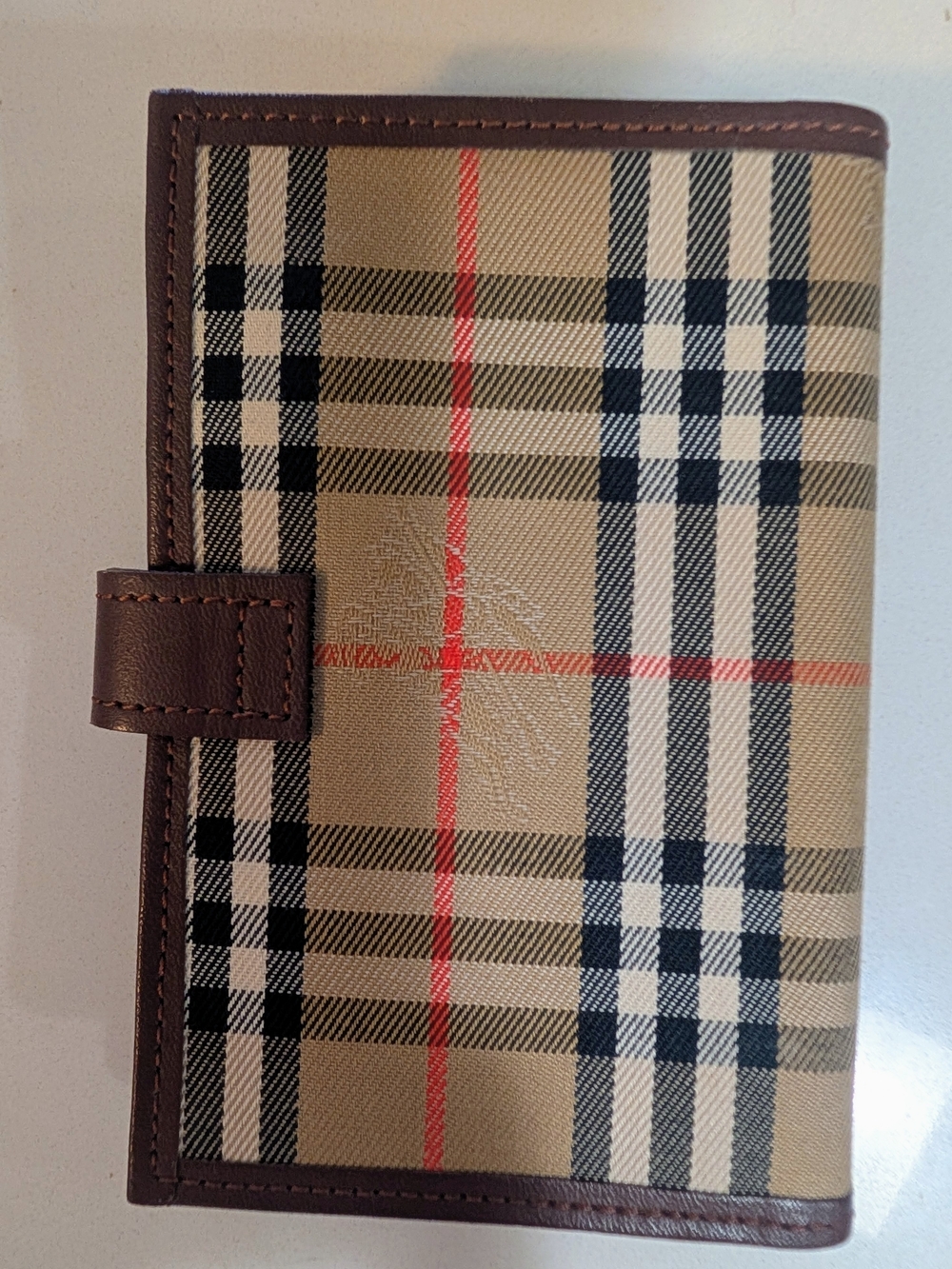 Authentic Burberry Nova Check Canvas Wallet Leather Notebook System - Picture 2 of 5